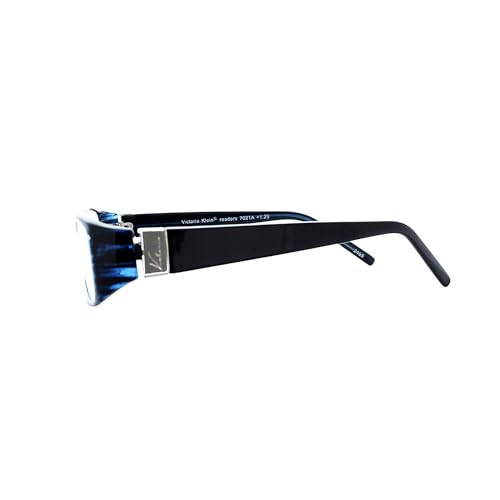 SAV Eyewear Women's Victoria Klein 7021 Blue Rectangular Reading Glasses, 27 mm + 1.25