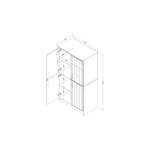 South Shore Farnel 4-Door Storage Cabinet-Pure White, Tall
