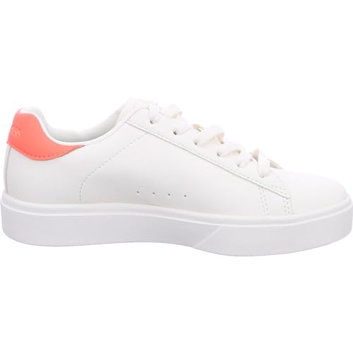 Skechers Girls Eden LX Sneaker, White/LightGrey, 3 Little Kid