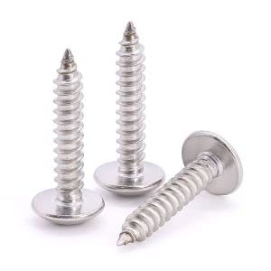 #10 x 1-3/8 (50 pcs) Truss Head Wood Screws, Self Tapping Screws, 304 Stainless Steel 18/8, Mushroom Head, JISB1122T
