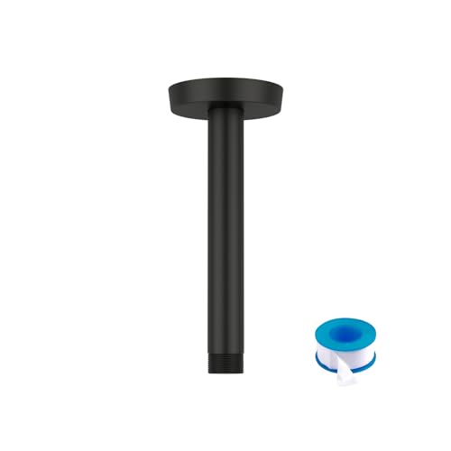 Lordear Shower Arm 17 Inch Chrome Shower Head Arm Extender Shower Arm with Flange, Stainless Steel T304 Shower Head Pipe For Rain Shower Heads