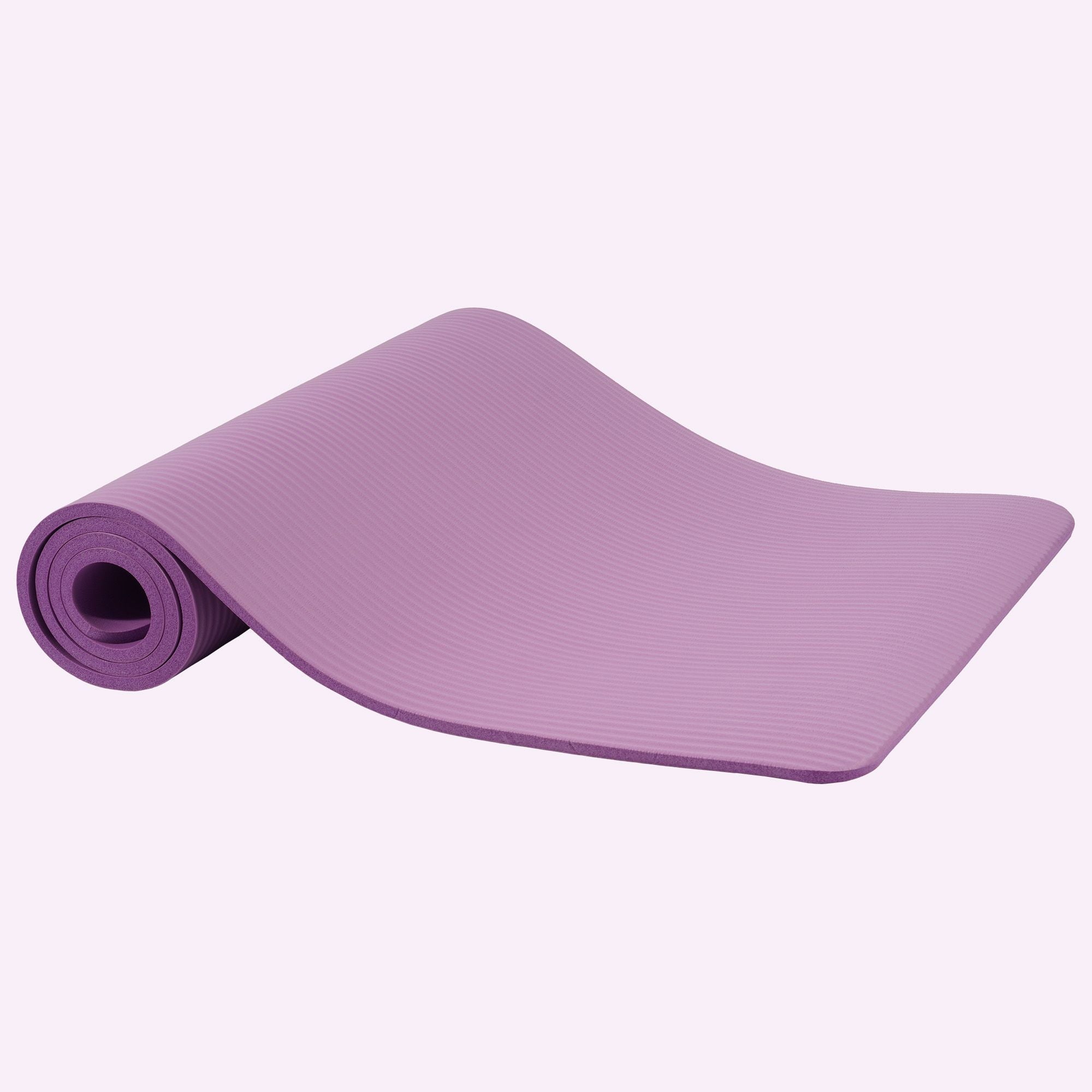 Fitvids 1/2-Inch Thick High Density Exercise Yoga Mat with Carrying Strap, Taro Purple