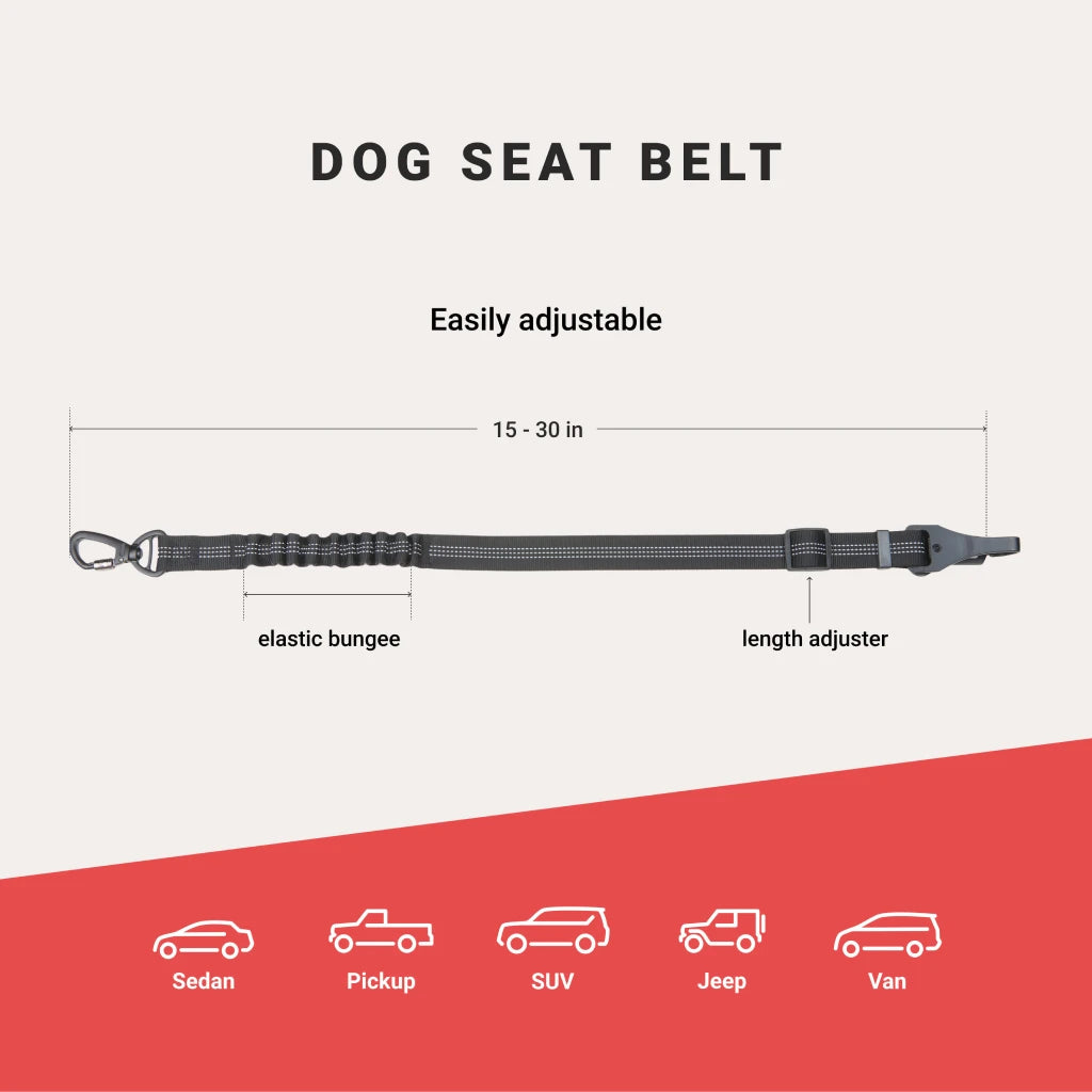 Adjustable Dog Car Seat Belt – Extra Safe & Anti-Shock by Owleys