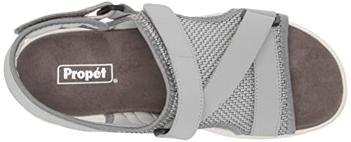 Propét Women's TravelActiv Sport Sandal,Silver,7