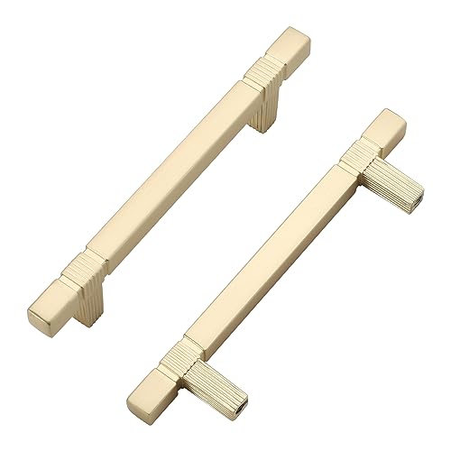 Alzassbg 10 Pack Matt Black Cabinet Pulls, 3-3/4 Inch(96mm) Hole Centers Cabinet Handles Square Kitchen Hardware for Cabinets and Drawers AL3086MB