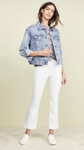 FRAME Women's Le Crop Mini Boot Cut Jeans, Blanc, White, 23