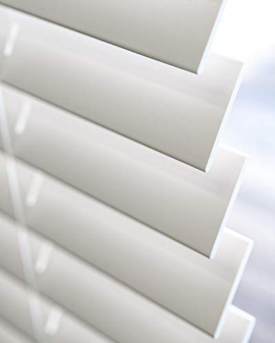 CHICOLOGY Faux Wood Blinds, Window Blinds, Wood Blinds, Window Shades, Window Treatments, Blinds & Shades, Window Shades for Home, Wooden Blinds, Basic White, 41" W X 48" H