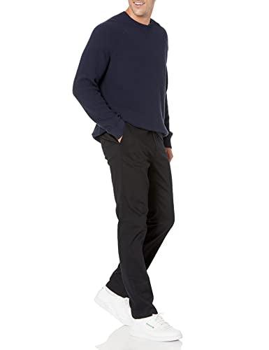 Amazon Essentials Men's Slim-Fit Wrinkle-Resistant Flat-Front Stretch Chino Pant, Black, 35W x 30L