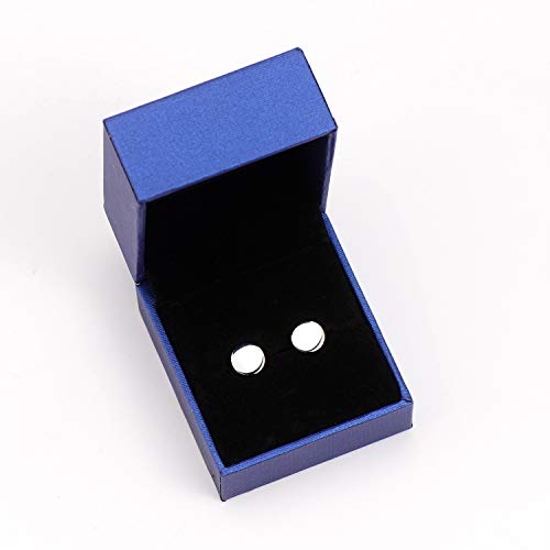 White Gold Plated Sterling Silver Dot Stud Earrings 3mm-10mm Options, Flat Round Disc Studs Hypoallergenic Jewelry (3mm)