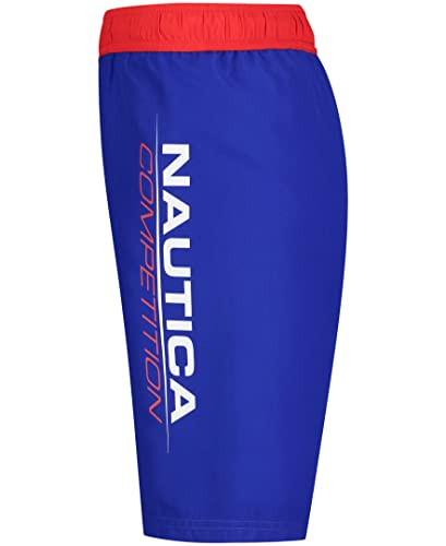 Nautica Boys' Swim Trunk with UPF 50+ Sun Protection, Vert Logo J Navy, 14-16