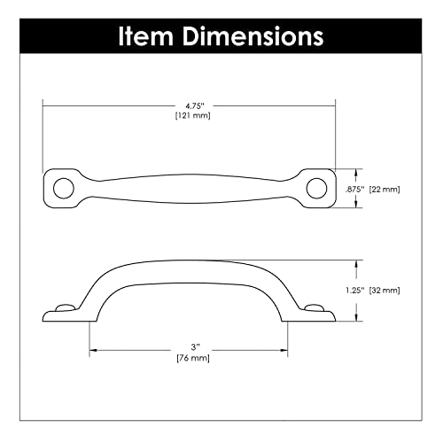 Hickory Hardware 1 Pack Solid Core Kitchen Cabinet Pulls, Luxury Cabinet Handles, Hardware for Doors & Dresser Drawers, 12 Inch Hole Center, Black Iron, Refined Rustic Collection