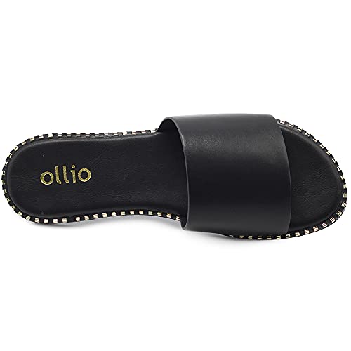 Ollio Women's Shoes Simple Comfort Slide Sandals S130 (6 B(M) US, Black)