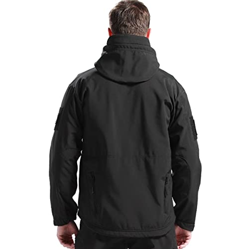 FREE SOLDIER Men's Outdoor Waterproof Soft Shell Hooded Military Tactical Jacket (GrayDigitalCamo/3XL)