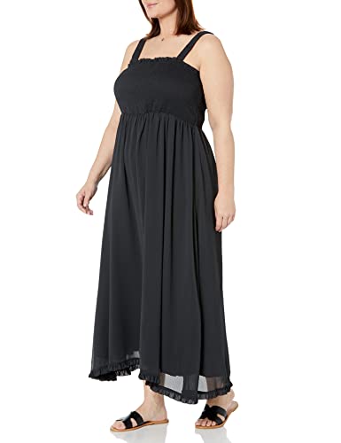 The Drop Women's Jaya Smocked Body Chiffon Maxi Pink Multi Floral, 5X, Plus Size