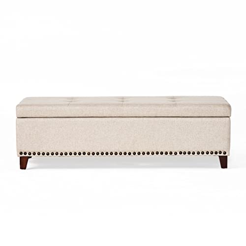 Christopher Knight Home Gavin Fabric Storage Ottoman, Beige