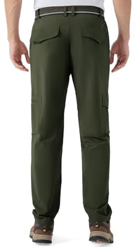 Rdruko Men's Hiking Pants Lightweight Dry Fit Water Resistant Outdoor Work Travel Pants (Medium Gray,US 40)