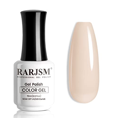 RARJSM Gel Nail Polish Neutral Nude Pink Skin Tone Color Sheer Jelly Gel Polish 1PC 15ml Single Bottle Cream Transparent Pink Nail Gel Polish Soak off UV LED Cured for Home Salon DIY Manicure