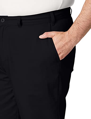 Nautica Men's Big and Tall Twill Flat-Front Pant, True Black, 44W x 36L