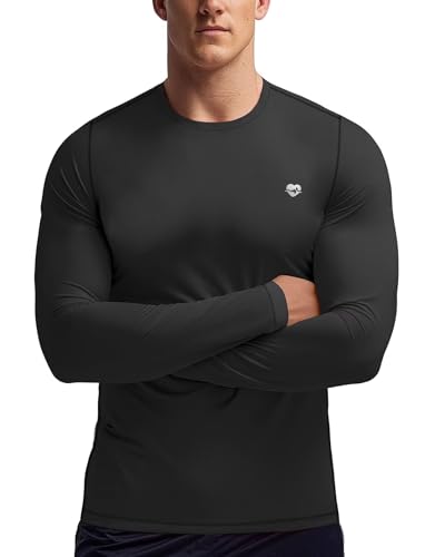 Long Sleeve Athletic Shirt Men Cold Weather(Black,S)