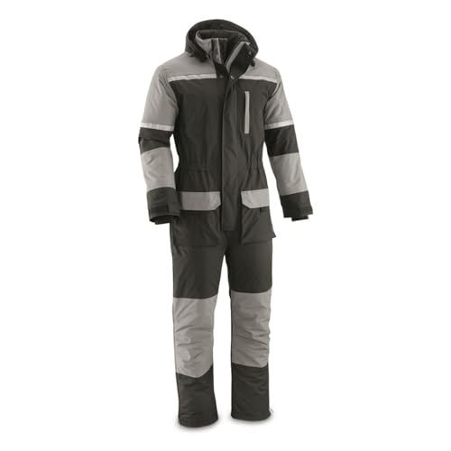 Guide Gear Men's Barrier Ice Waterproof Insulated Snow Suit One Piece Snowmobile Cold Weather Suit Black 2XL