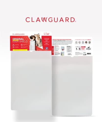 CLAWGUARD - The Ultimate Door Scratch Shield, Frame & Wall Scratch Protection Barrier for Dog and Cat Clawing, Scratching and Damaging Doors, Scratch Shield 18" W x 43" H, Original