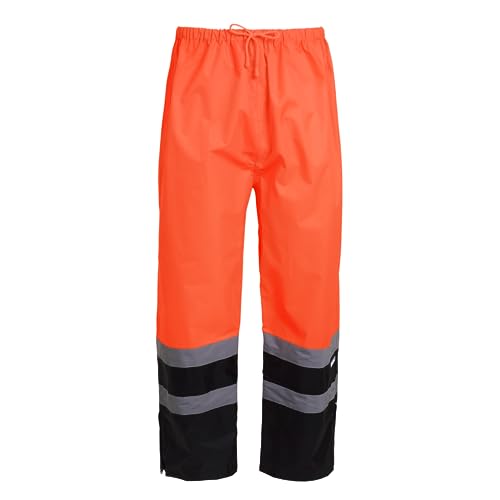 JORESTECH Weatherproof Orange and Black Rain Set - Water and Rain resistant Safet Jacket and Pants