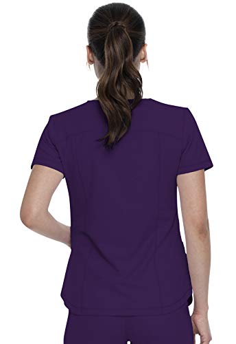 Dickies Dynamix Womens Tops, Athletic-Inspired V-Neck Scrub Top with Four-Way Stretch and Moisture Wicking DK730, XL, Olive