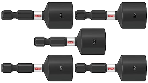 BOSCH ITNS12B 5-Pack 1-7/8 In. x 1/2 In. Impact Tough Nutsetters
