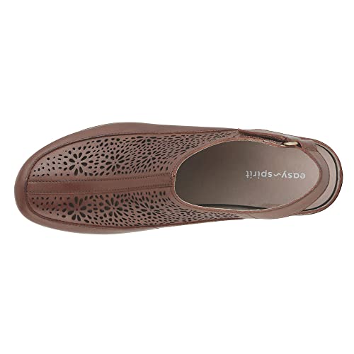 Easy Spirit Women's Dawn Clog, Medium Brown Leather, 7.5 Narrow