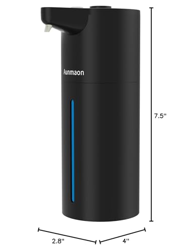 Aunmaon Automatic Soap Dispenser Touchless,Upgrade 15 Adjustable Volume for Thick and Thin Liquid Battery Hand Soap Dispenser,Dish Soap Dispenser Kitchen Bathroom,Auto Soap Dispenser Hands Free Black