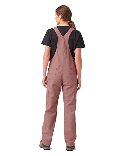 Dickies womens Women's Plus Relaxed Fit Straight Leg Overalls Bib Shortalls, Rinsed Brown Duck, 24 Plus