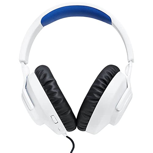 JBL Quantum 100P - Wired Over-Ear Gaming Headset with a Detachable mic, QuantumSOUND Signature, Memory Foam Comfort, Compatible with Windows Sonic Surround Sound (White)