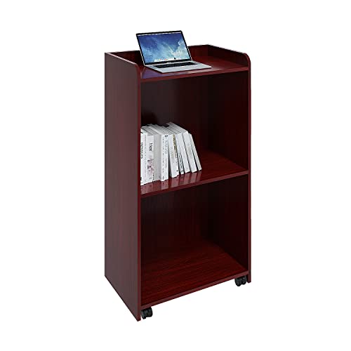Panana Podium Stand - Hostess Stand with Wheels, Portable Podium Stand Reception Desk with Adjustable Shelf, Pulpits for Churches, Mobile Lectern Podium for Conference, Auditorium, Classroom, Black