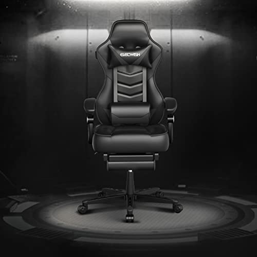 ARTETHYS Gaming Chair for Adults Ergonomic Racing Style High Back Computer Chair with Footrest Headrest and Lumbar Support PU Leather 90-150 Degree Tilt