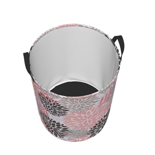 Gbuzozie Pink Chrysanyhemum Flowers Round Laundry Hamper Daisy Floral Storage Basket Toys Clothes Organizer Bin For Home Bathroom Bedroom Dorm Nursery, 38l