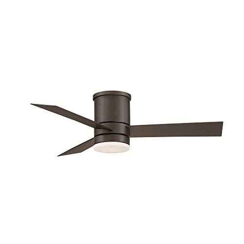 Axis Smart Indoor and Outdoor 3-Blade Flush Mount Ceiling Fan 52in Bronze with 3500K LED Light Kit and Remote Control works with Alexa, Google Assistant, Samsung Things, and iOS or Android App