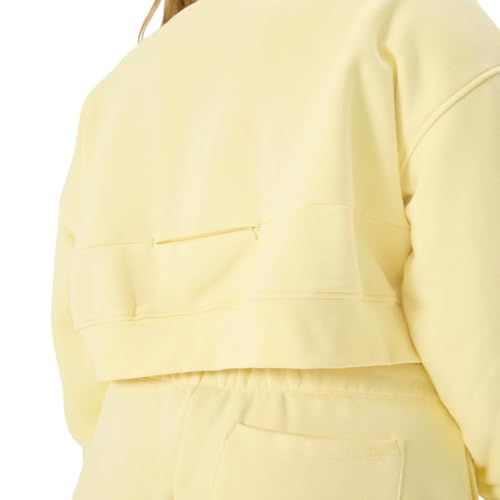 Florence by millsWomensCozy Crush Cropped Pullover SweatshirtBaby ButtercupX-Small