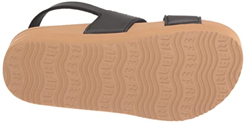 Reef Kids Girls Sandals, Little Water Vista, Black/Tan, 12