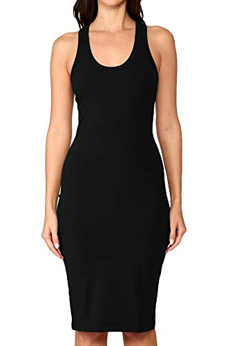 Women's Fitted Sleeveless Racerback Midi Bodycon Tank Dress, Sage, 1X