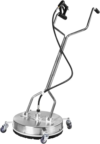 WOJET 20" Pressure Washer Surface Cleaner with 4 Wheels&Dual Handles, 4500PSI Stainless Steel Surface Cleaner Attachment for Pressure Washer for Concrete Driveway Sidewalk Deck Patio, Commercial Grade