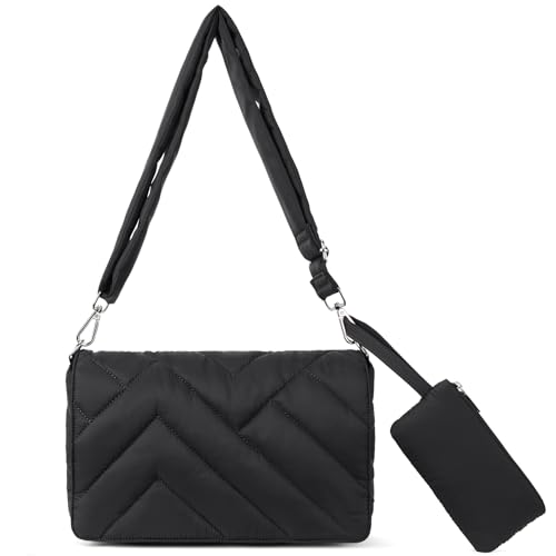 BOSTANTEN Quilted Crossbody Bags for Women Puffer Bag Designer Purse Lightweight Shoulder Handbags