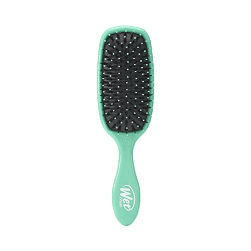 Wet Brush Shine Enhancer Aqua - Natural Boar With Ultra-Soft IntelliFlex Leaves Shiny And Smooth For All Types - For Women, Men, Wet & Dry