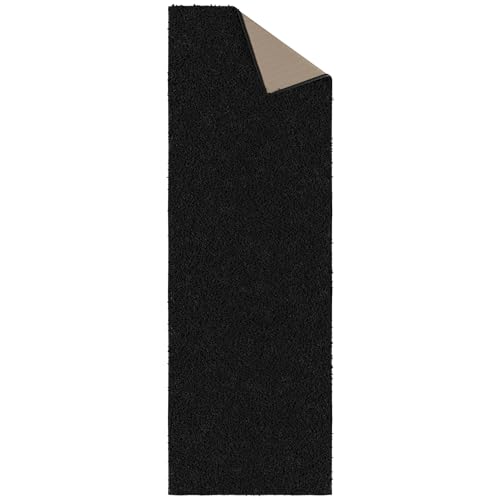 Ottomanson Indoor Solid Shag Design Rubber Back 2x6 Soft Pile Shag Runner Rug for Hallway, Entryway, Kitchen, Living Room, Bedroom, Bathroom, 2' x 6', Black