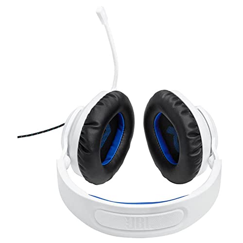 JBL Quantum 100P - Wired Over-Ear Gaming Headset with a Detachable mic, QuantumSOUND Signature, Memory Foam Comfort, Compatible with Windows Sonic Surround Sound (White)