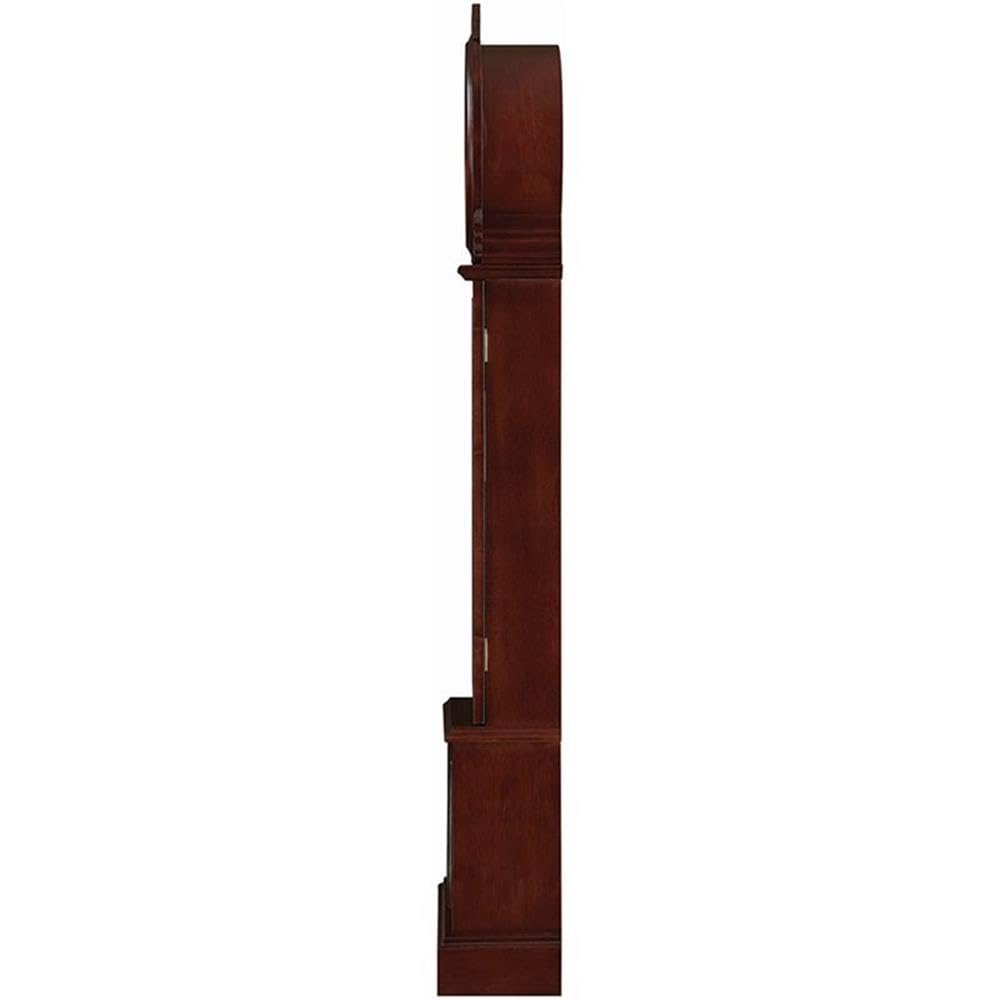 Coaster Home Furnishings Grandfather Clock with Chime Brown Red, 9"D x 20"W x 71.75"H