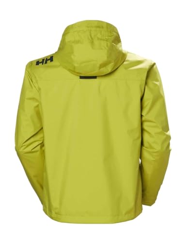 Helly Hansen Men's Crew Hooded Midlayer Fleece Lined Waterproof Raincoat Jacket, 853 Grey Fog, XX-Large