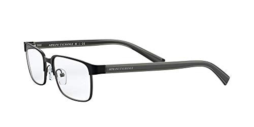 A|X ARMANI EXCHANGE Men's AX1042 Rectangular Prescription Eyewear Frames, Matte Black/Demo Lens, 56 mm