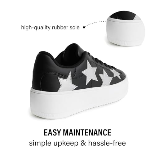 J. Adams Hero Platform Sneakers for Women - Casual Lace Up Fashion Tennis Shoes - Fine Rainbow Glitter - 10