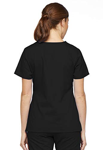 Dickies EDS Signature Scrubs for Women, Empire Waist Mock Wrap Top in Soft Brushed Poplin 86806, XS, Olive