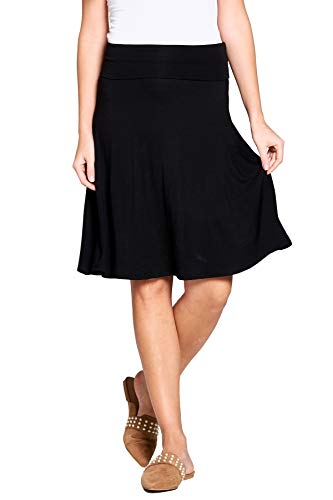 Popana Womens Casual Knee Length A-Line Stretch Midi Skirt Plus Size Size M DT62 Floral